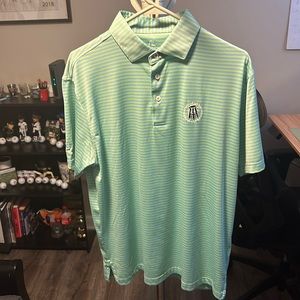Rhoback green and blue stripped golf polo (Size-M)